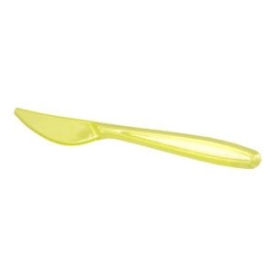 Plastic Knife HD Transparent Yellow - Large (25 pcs)