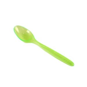 Plastic Spoon HD Transparent Green - Large (25 pcs)