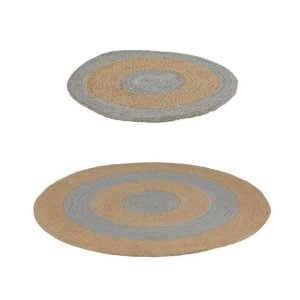 Brown/Grey Round Jute Placemat Set (2 pcs) (1 set)