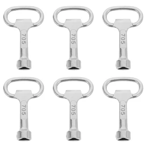 6pcs Zinc Triangle Key Set Elevator Door Keys Triangular Key for Trash Can Bin Lock Compatible with Outdoor Waste Containers 1