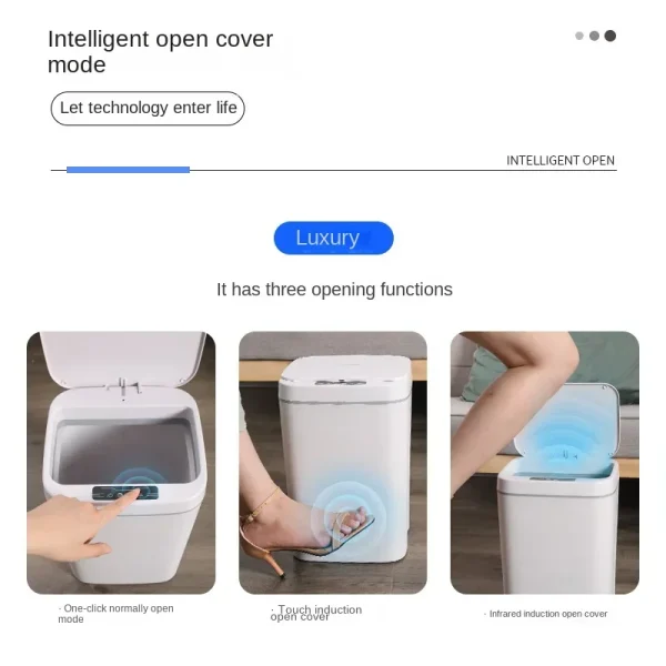 16L Smart Trash Can Automatic Sensor Dustbin Electric Waste Bin Waterproof Wastebasket For Kitchen Bathroom Recycling Trash 3