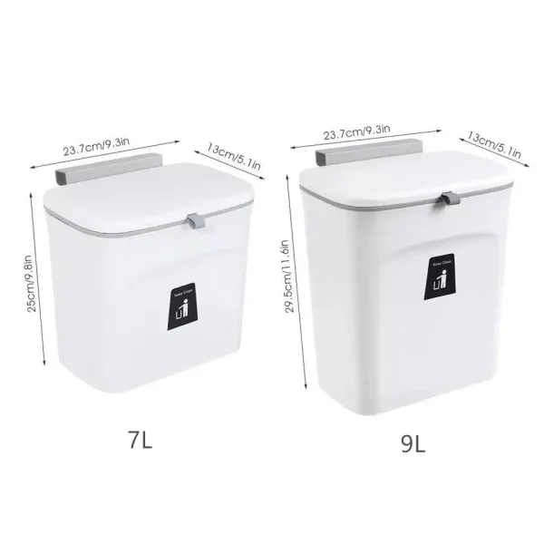 7/9L Bathroom Trash Can With Lid Garbage bag Wall Mounted Toilet Wastebasket kitchen Hanging Trash Bin trash can kitchen 6