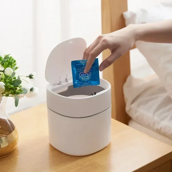1PC Mini Small Waste Bins Desktop Garbage Basket Home Table Plastic Trash Can Office Supplies Dustbins Sundries Barrel Box 2