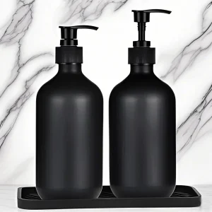 Matte Black 300/500ML Liquid Soap Dispenser Refillable Shampoo Conditioner Body Lotion Container for Bathroom Supplies Hotel 1