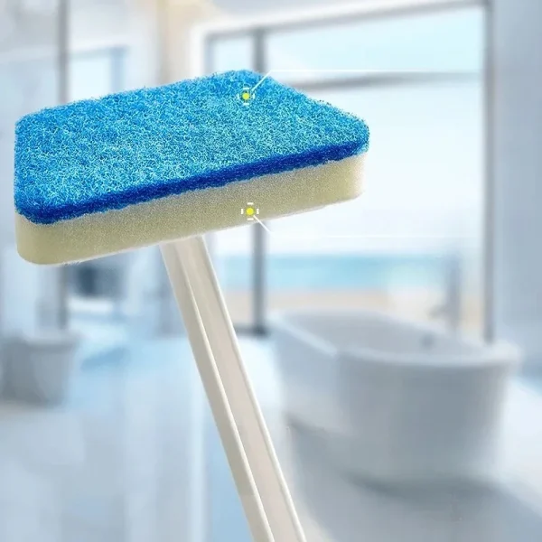 Cleaning Brushes  Bathroom Accessories Wall Cleaning Sponge Hanging Long Handle Removable Floor Bathtub Home Household 3