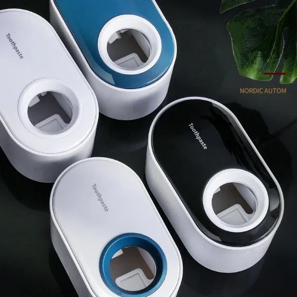 1pc Wall Mounted Automatic Toothpaste Squeezer and Toothbrush Holder - Convenient and Hygienic Bathroom Accessory 2