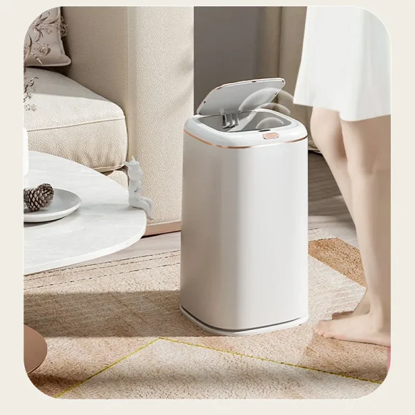 40L Smart Sensor Trash Can Large Capacity Induction Trash Bin Electric Touchless Wastebasket For Kitchen Bathroom with Lid 5