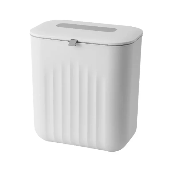 Trash Bin Without Punching Silicone Handle with Lid Two-way Opening Lid Wall-mounted PP Paper Basket Storage Tube Household Item 6