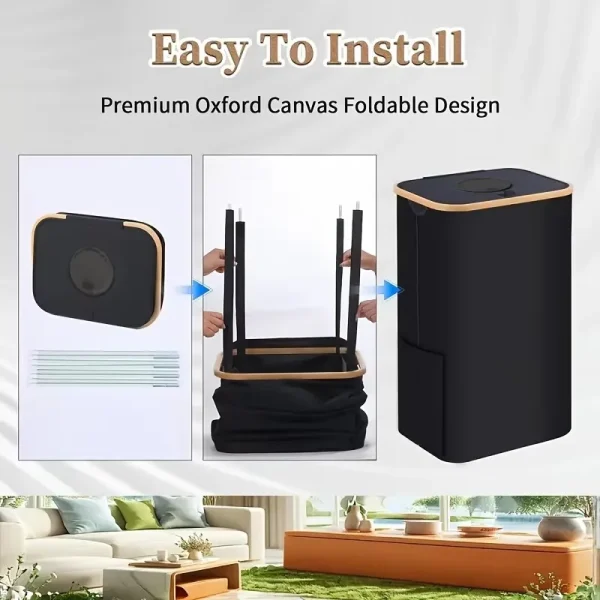 1 Bottle Collector, Odor Suppression Trash Can, Recycling Bin, Laundry Basket, Foldable, With Inner Bag 3