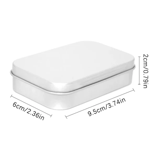 Metal Rectangular Empty Mini Tin Box Tinplate Push Candy Pill Cases Bins Jar Hinged Containers Small Organizer Storage Box 3