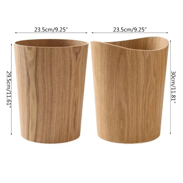 Creative Storage Wooden Trash Can Home Bucket Garbage Bin Hotel Living Room Office Wastebasket Cans Nordic Recycling Bin 5