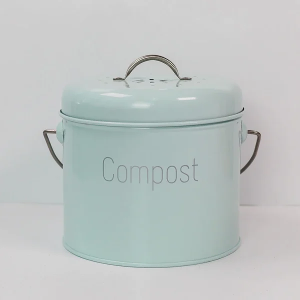 Metal Kitchen Compost Bin Kitchen Countertop Kitchen Trash Can WIth Lid for Food Scrap Farmhouse Wastebasket 3