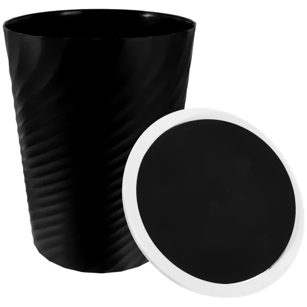 Threaded Trash Can Bin Garbage Pail Nordic Large Capacity Plastic Container Office Bathroom Living Bedroom Trashcans 6