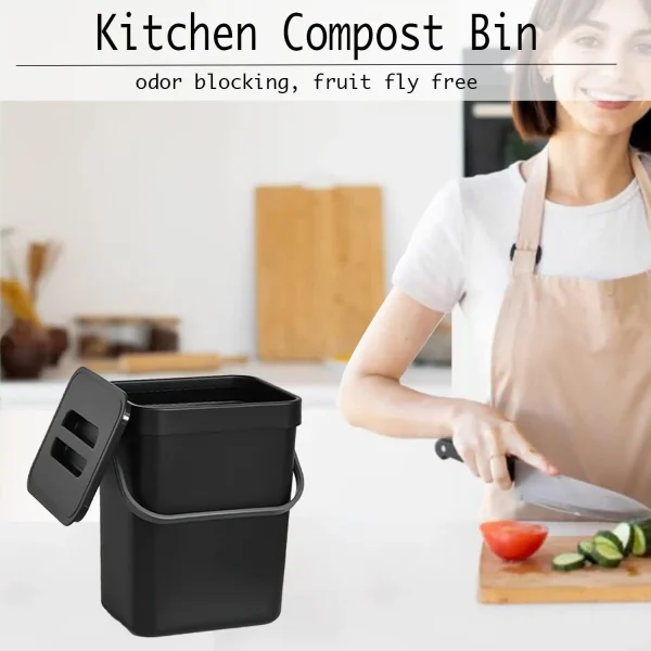 Small Plastic Trash Can, Hanging Small Trash Can with Lid Under Sink for Kitchen,Food Waste Bin ,Mountable Garbage Can Bathroom 4