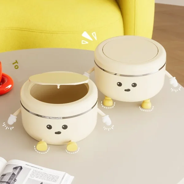 Desktop Trash Can with Pop-up Lid Household Paper Waste Bin Large-capacity Bathroom Toilet Waterproof Garbage Storage Box 2