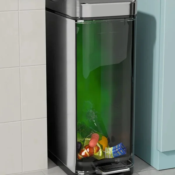 Stainless Steel Step Trash 5L Rubbish Bin For Kitchen And Bathroom Silent Trash Can Home Waterproof Waste Bin 6