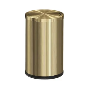 9L light luxury gold trash can with swing lid ，gold garbage bin for bathroom ，living room, office, bedroom, hotel 1