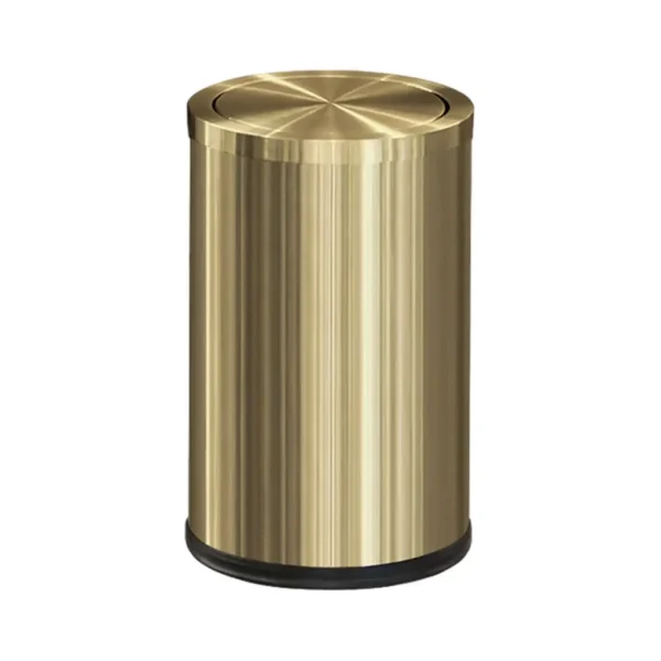 9L light luxury gold trash can with swing lid ，gold garbage bin for bathroom ，living room, office, bedroom, hotel 1