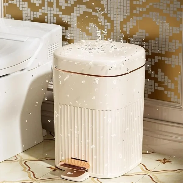 8/10L Foot Pedal Trash Can Waterproof Bathroom Waste Bins with Lid Large Capacity Garbage Bin Luxury Office Kitchen Trash Can 3