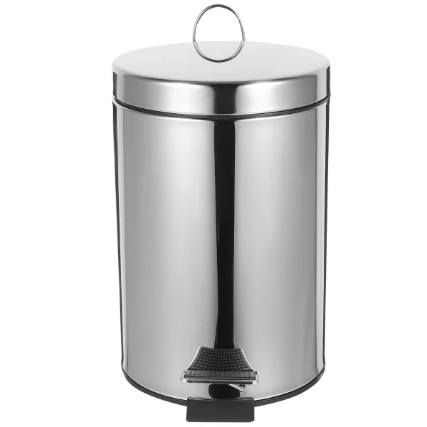 Stainless Steel Foot Pedal Trash Can Kitchen Bathroom Bedroom Office Waste Bins Garbage Holder Wastebasket Household 1
