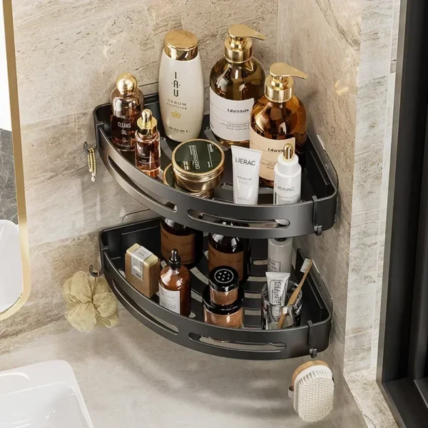 3/2/1pcs Bathroom Shampoo Holder Adhensive Shower Caddy Shelves Storage No Drill Shelf Corner Towel Holder Shelves for Bathroom 3