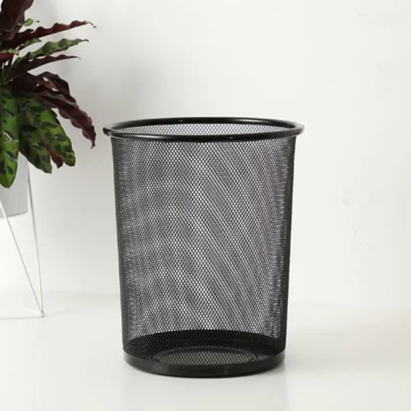 Iron Mesh Waste Bin Garbage Basket Home Office Trash Can Dustbin Sundries Storage Basket Box Bathroon Cleaning Bedroon Waste Bin 2