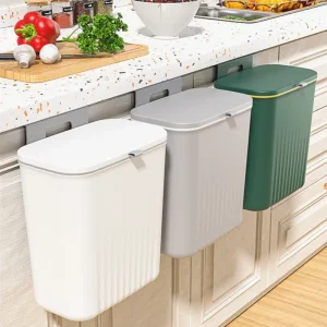 9L Wall Mounted Trash Can Kitchen Cabinet Storage Smart Bucket For Bathroom Recycling Hanging Trash Bins Kitchen Accessories 1
