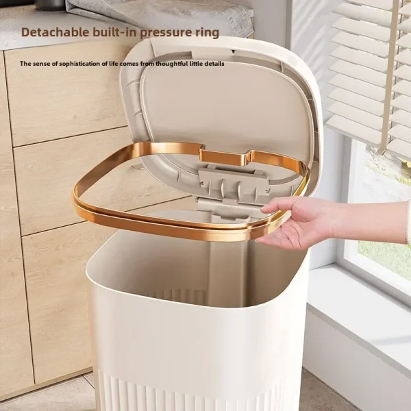 8/10L Foot Pedal Trash Can Luxury Office Kitchen Trash Can Waterproof Bathroom Waste Bins with Lid Large Capacity Garbage Bin 4