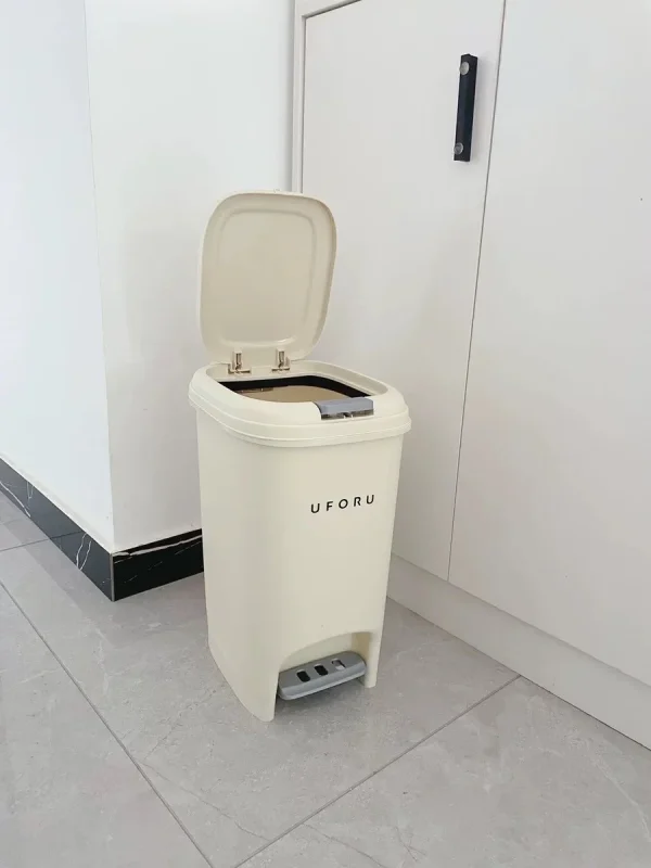 Trash Can For Kitchens Luxury With Lid Pedal Style Bathroom Waterproof Wastebasket Large Capacity Garbage Bin Office Trash Bins 6