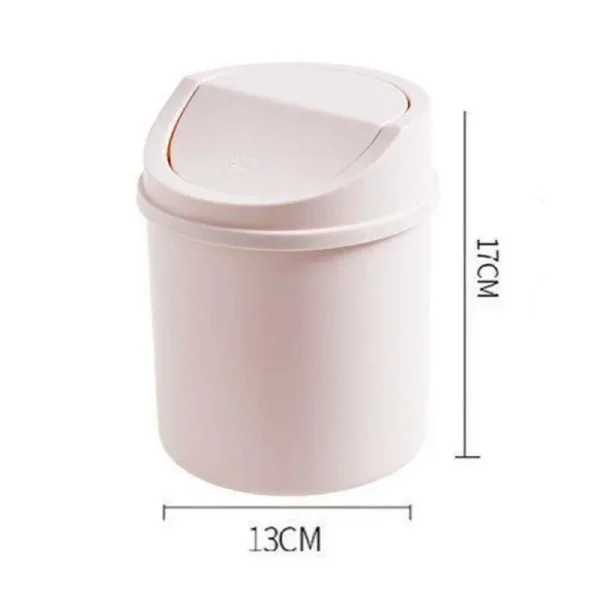 Mini Waste Bin Trash Can Desktop Garbage Basket Table Roll Swing Lid Small Scissors Pencil Household Office Storage Accessories 2