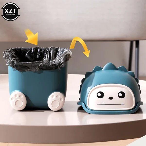 Kawaii Mini Trash Can Desktop Garbage Bin Home Office Rubbish Bin Cartoon Cute Waste Dustbin Household Kids Room Decoration 4