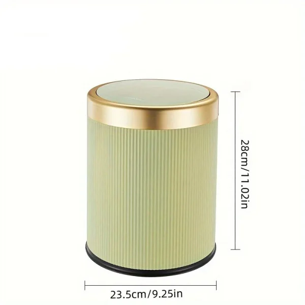 Modern Double Layered Trash Bin with Press Top Lid, White and Black, Bathroom, Office and Bedroom 6