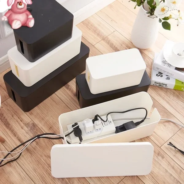 Cable Storage Box Power Board Wire Management Socket Strip Wire Case Dust Charger Socket Organizer Network Bin Charger MJ 3