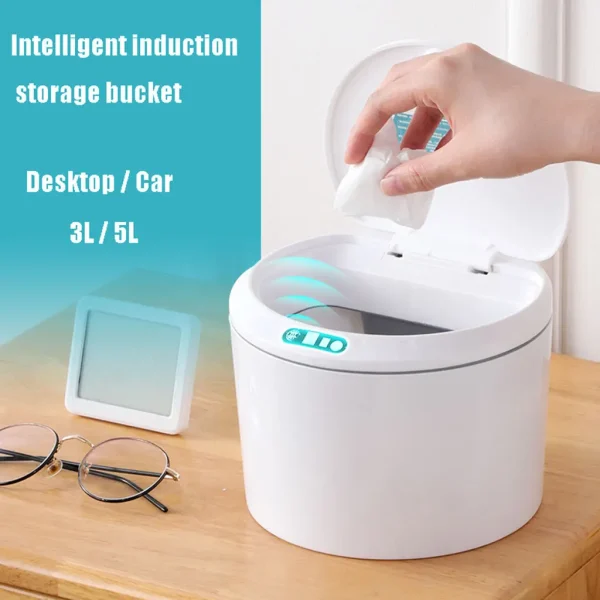 3/5L Smart Trash Can Automatic Induction Dustbin Infrared Sensor Waste Bin For Kitchen Bathroom Home Intelligent Garbage Can 2