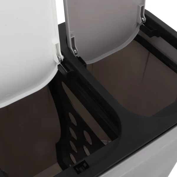 Dual 2 Compartments Dry Wet Trash Bin Waste Bins Kitchen Recycling Garbage Can Rubbish Bin Trash Container Household 6