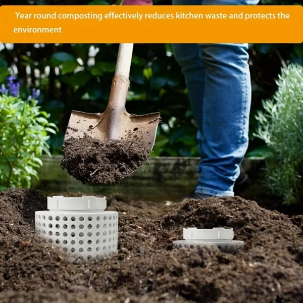 1 piece of white plastic earthworm compost bin with holes and lid, suitable for garden, courtyard, outdoor compost bin 5