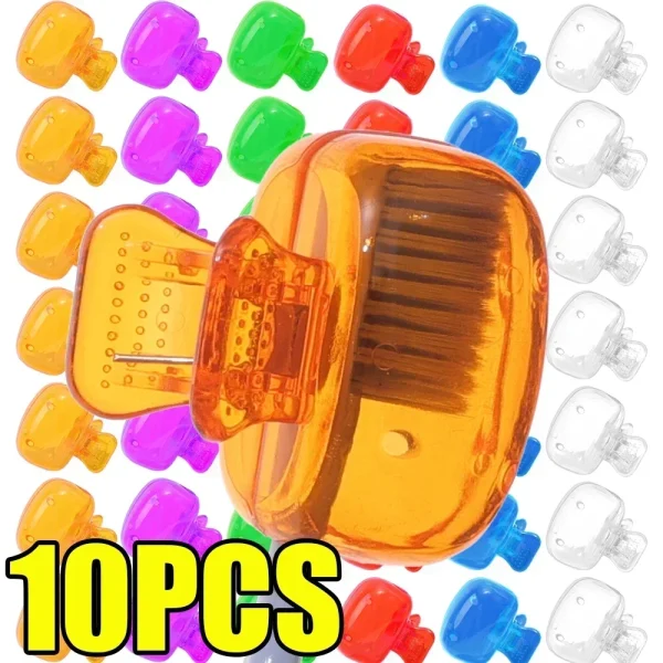 Portable Toothbrush Head Cover Clips Plastic Dustproof Head Germproof Protector Caps Travel Hiking Camping Bathroom Accessories 1