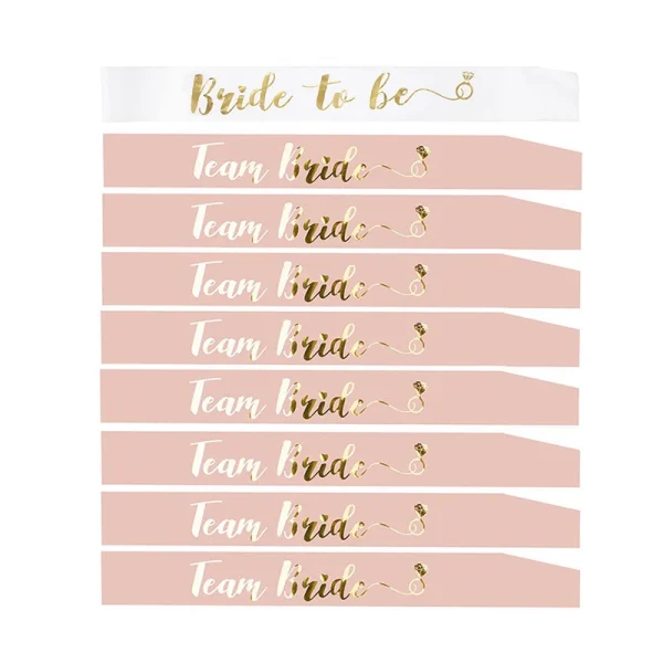 Wedding Decor Team Bride To Be Satin Sash Bridal Shower Veil Bridesmaid Gift Bachelorette Party Hen Night Decorations Supplies 3