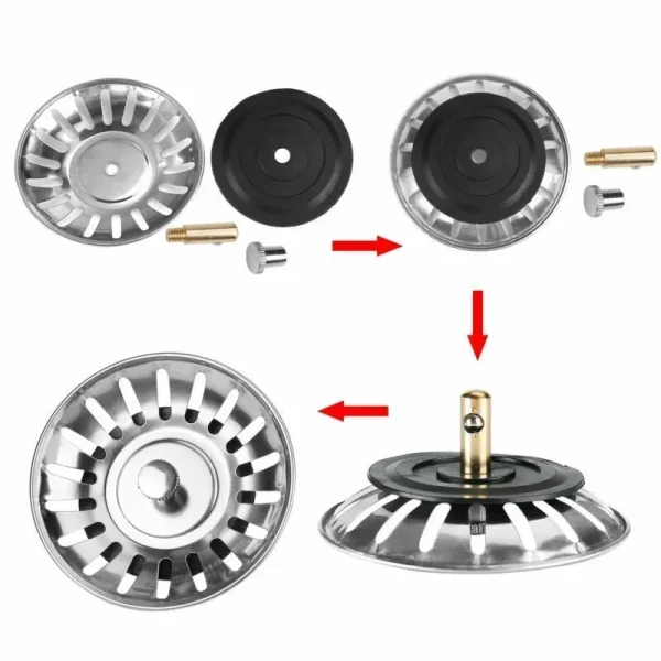 Stainless Steel Pool Bathtub Hair Catcher Stopper Bathroom Sink Strainer Waste Sink Filter Plug Kitchen Sink Accessories Tools 5