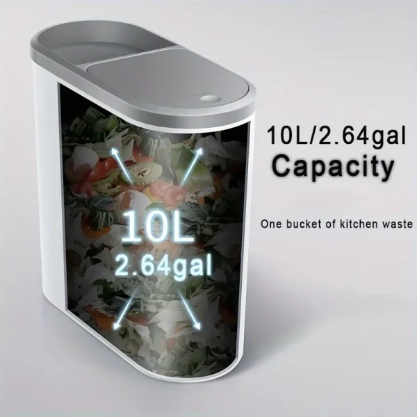10L Bathroom Trash Can, Press Type Garbage Can with Lid, Household Creative Gap Waste Bin, Simple Paper Basket Kitchen Trash Can 4
