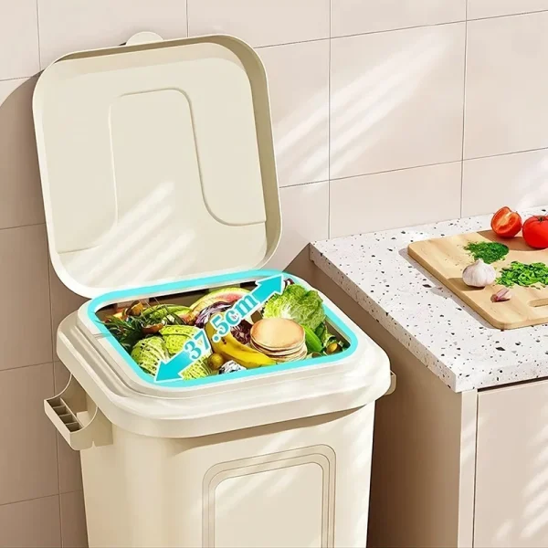Large capacity kitchen garbage bin with high cover, modern style household living room garbage bin,courtyard outdoor garbage bin 3