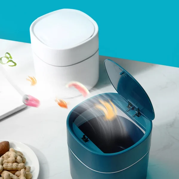 Mini Desktop Multifunctional Trash Can Home Car Storage Bucket Accessories With Lid Garbage Bin Nordic Style Living Room Office 5