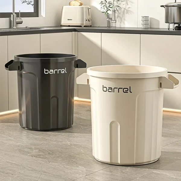 `EU STYLE 18L/26L KITCHEN WASTE BIN - Round Open-Top Trash Can with Handles, Durable Plastic, Large Capacity for Home/Commercial 1