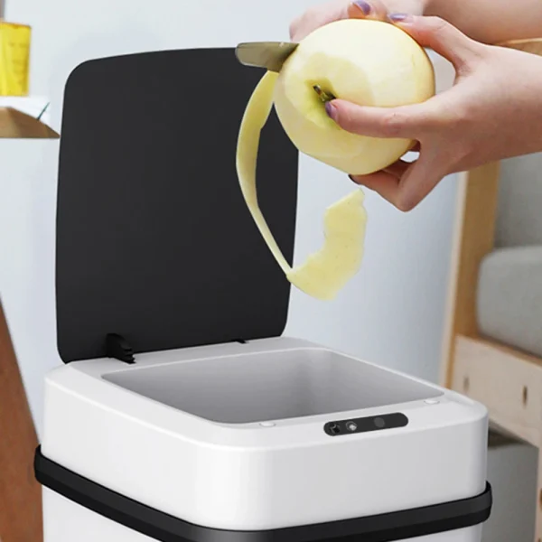 Smart Sensor Trash Can, Auto Open Lid, Touchless Bathroom/Kitchen Bin, 12L Large Capacity 3