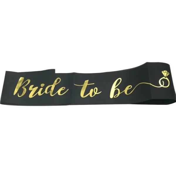 Ribbon Bride To Be Satin Sash with Diamond Ring Bachelorette Party Sash Hen Party Wedding Decoration Bridal Shower Party Favors 2