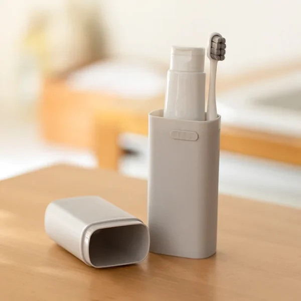 Portable Travel Toothbrush Holder with Lid, Plastic Storage Box, School, Camping, Bathroom Accessories 4