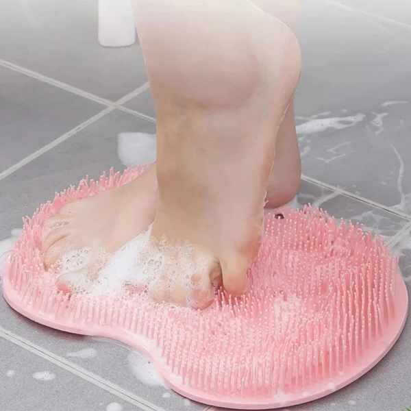 Foot Wash Brush Rub Back with Sucker Brush Bathroom Tool Foot Massage Pad Shower Massage Mat Exfoliating Bath Pad Bath Sponge 5