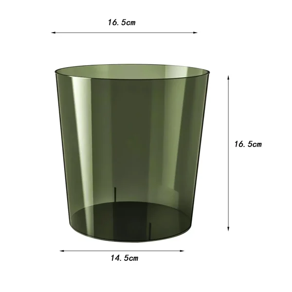 Waste Paper Bin Rubbish Bin Clear Round Dustbin Trash Can for Dressing Table Office Bedroom Kids Room 6