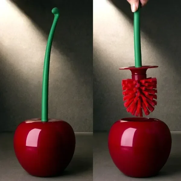 1PC Red Toilet Brush Creative Lovely Cherry Shape Lavatory Toilet Brush Holder Set Toilet Holder Bathroom Accessories ﻿ 1
