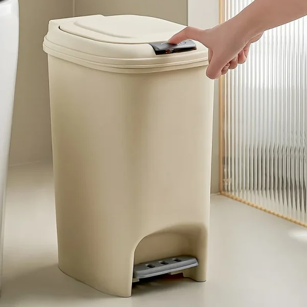 Foot-pressed Double-open Trash Can Waterproof with Cover Bathroom Kitchen Waste Recycling Bin Large Storage Box Home Supplies 2